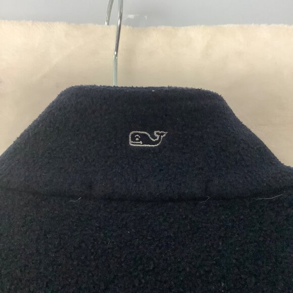 Vineyard Vines Harbor Fleece Zip Up Vest Navy Blue Boy Large Whale Logo Preppy - Picture 3 of 8